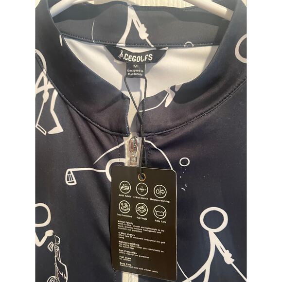 CEGolfs Patterned Golf Dress in Black and White Sleeveless, A71 - Picture 5 of 7